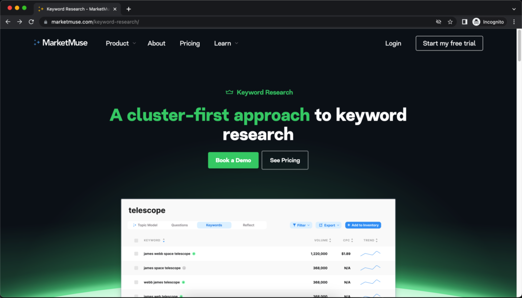 Artificial Intelligence SEO tools | Market Muse | Skymoon Infotech | Best digital Agency