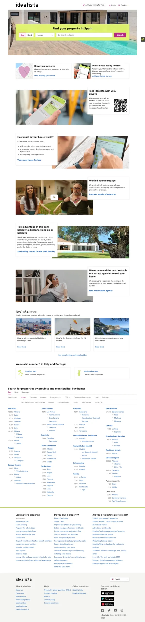 Idealista real estate website screenshot