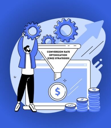 Illustration showing strategies on how to increase website conversion with user journey optimization and call-to-action elements