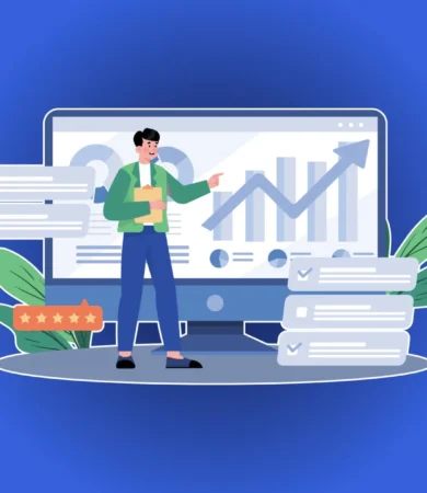 Illustration of modern UI/UX concepts representing top website design trends for 2025, including minimalist layouts, responsive elements, and user-friendly interfaces.
