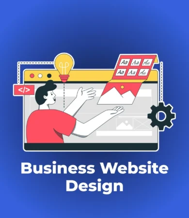 Business website design thumbnail showing a modern, responsive homepage layout with call-to-action buttons, reflecting high-converting web design best practices