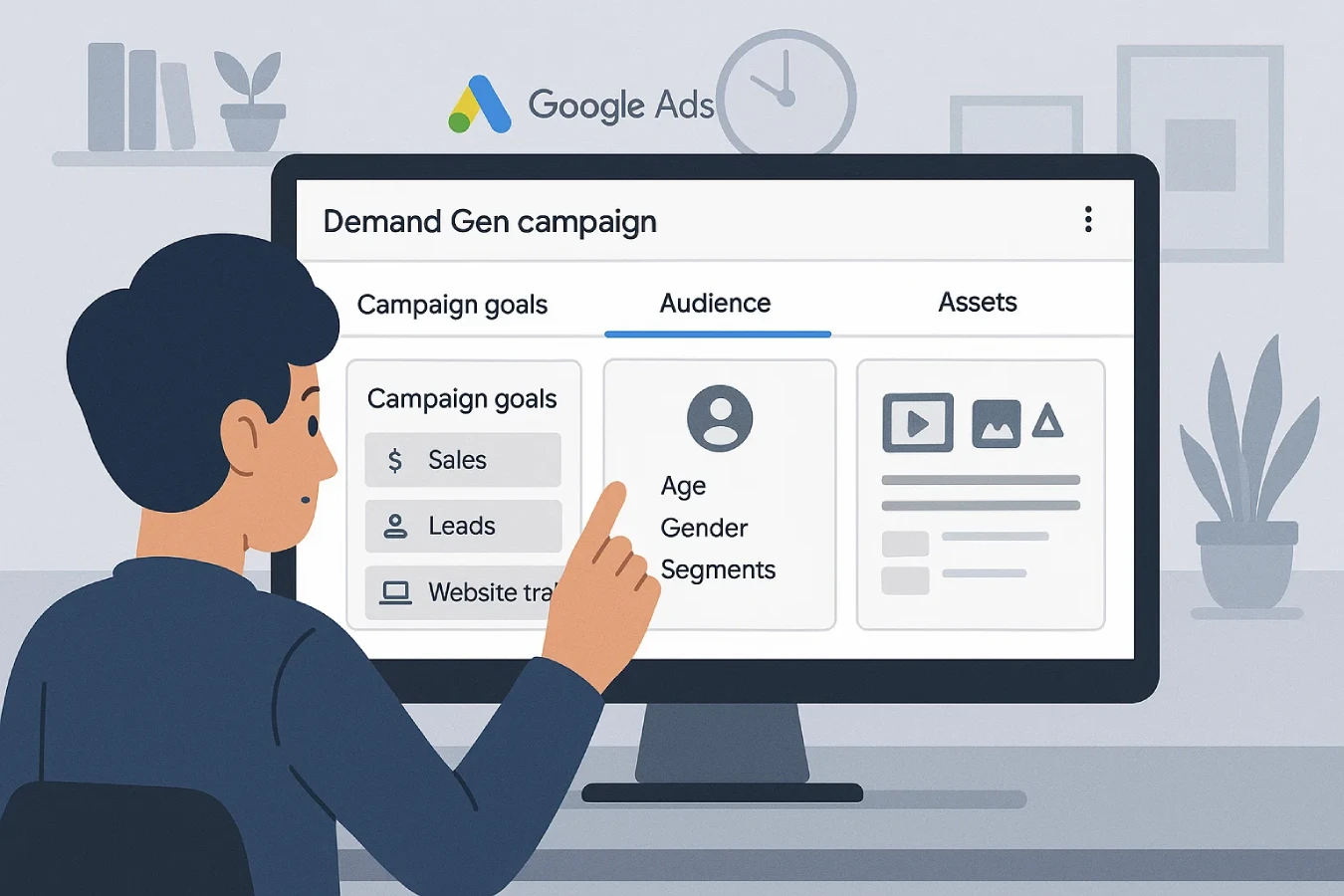 Google Ads dashboard for Demand Gen Ads campaign setup