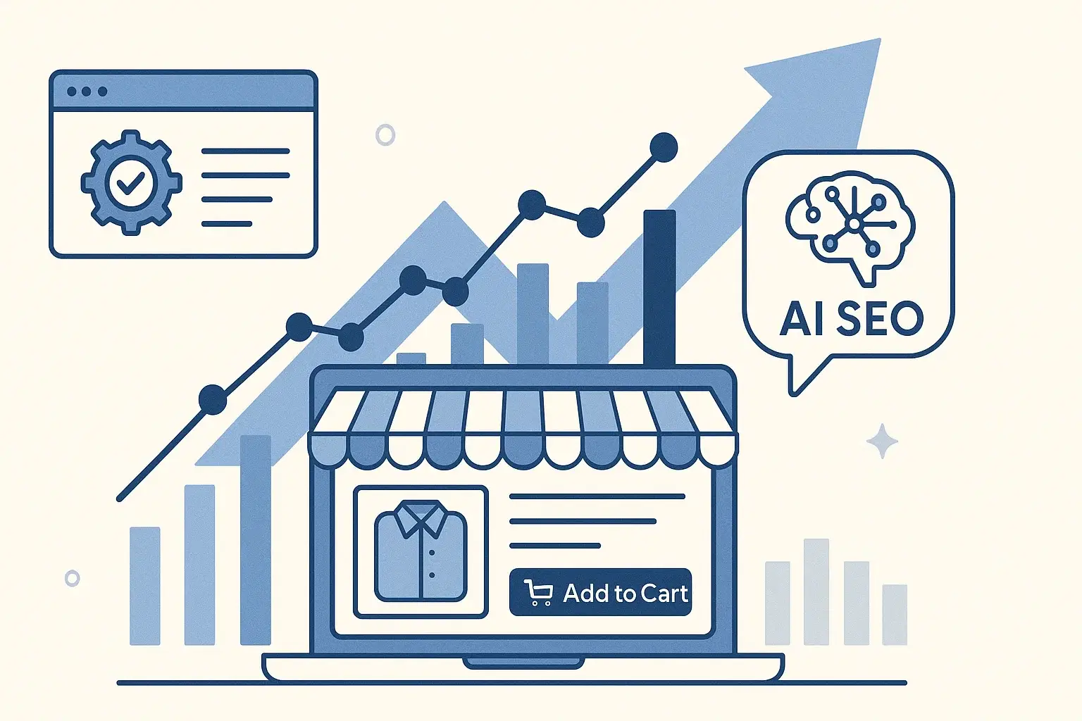 E-commerce growth powered by AI SEO optimization.