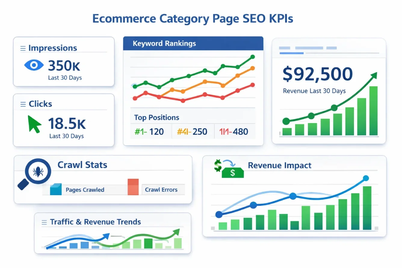 Key performance indicators for measuring ecommerce category page SEO